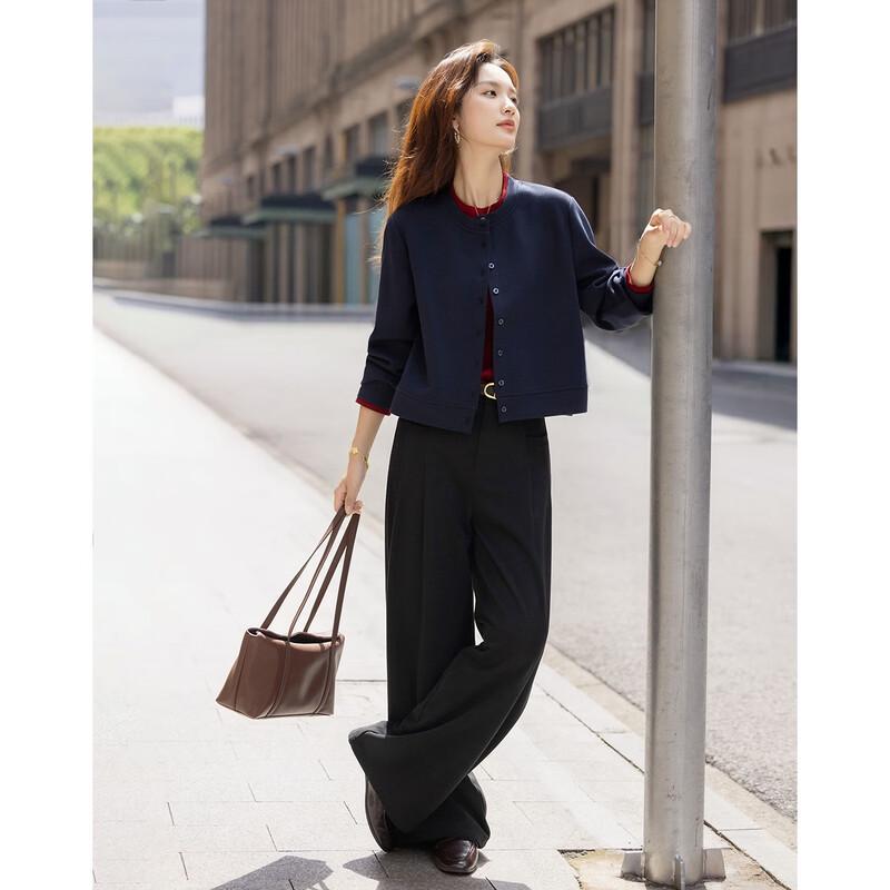 Demana Women's Colorblock Faux Two-Piece Stand-Collar Sweatshirt