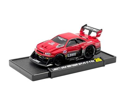 Muscle Machines Liberty Walk Nissan R34 1999 Red Muscle Machines LBWK Diecast Model Car 1/64 GT-R