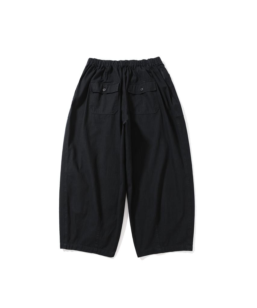 ANGLAN Herringbone Fatigue Balloon Pants - Black