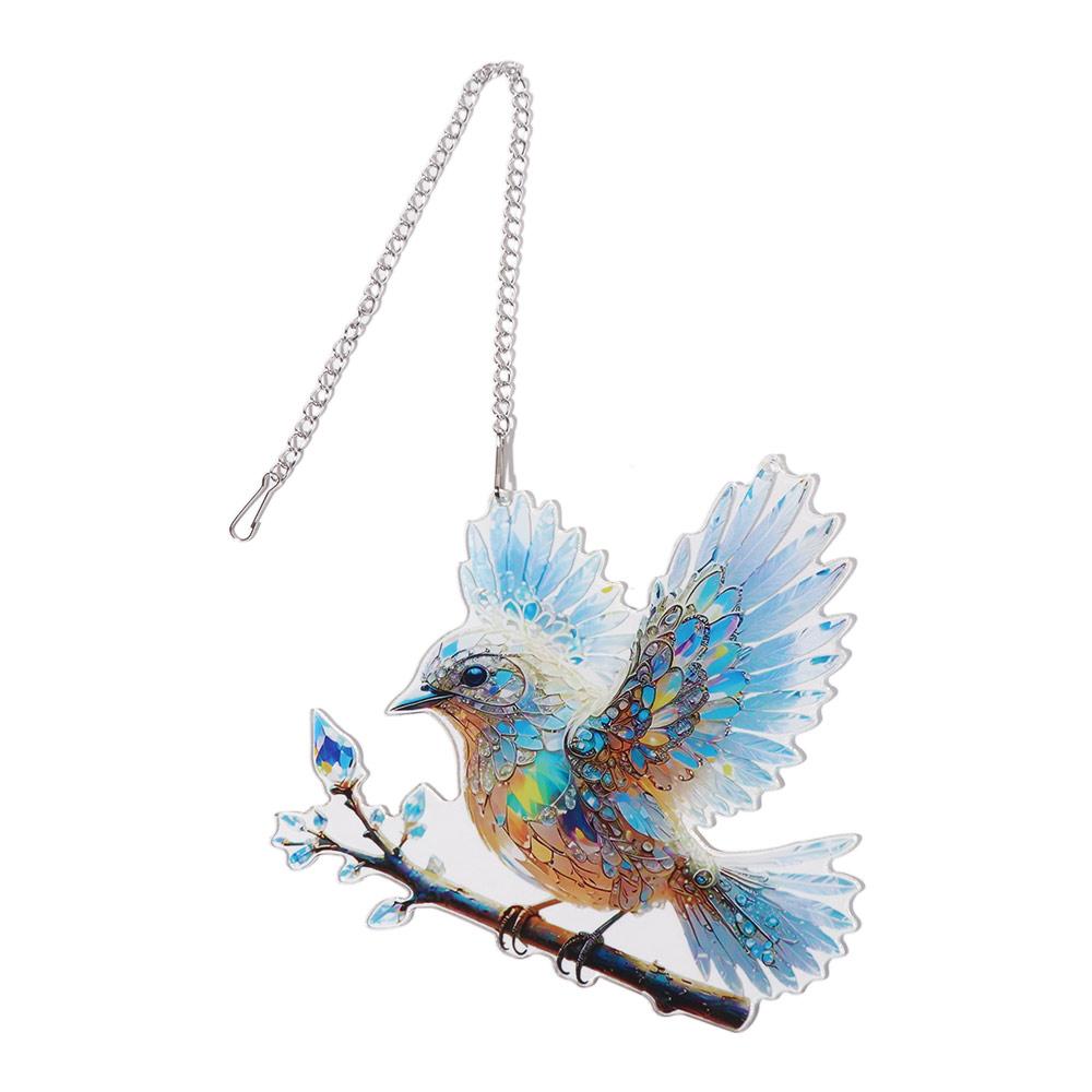 Acrylic Window Hanging Bird Sky Stained Bluebirds Suncatchers Bird Hangings Pendant  Branch