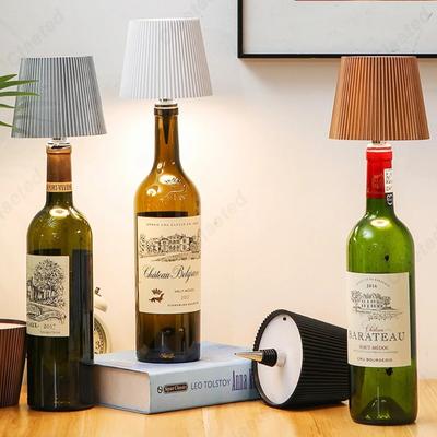 Kreatives LED-Touch-Licht für Weinflaschen, dreifarbig stufenlos dimmbar, tragbar, mit USB-Ladeanschluss, für Bar- und Restaurant-Atmosphärebeleuchtung