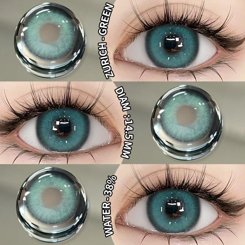 Eyeshare 1 Pair Holland Yearly Contact Lenses Blue Colored Eye Contacts Natural Gray Pupils For Men