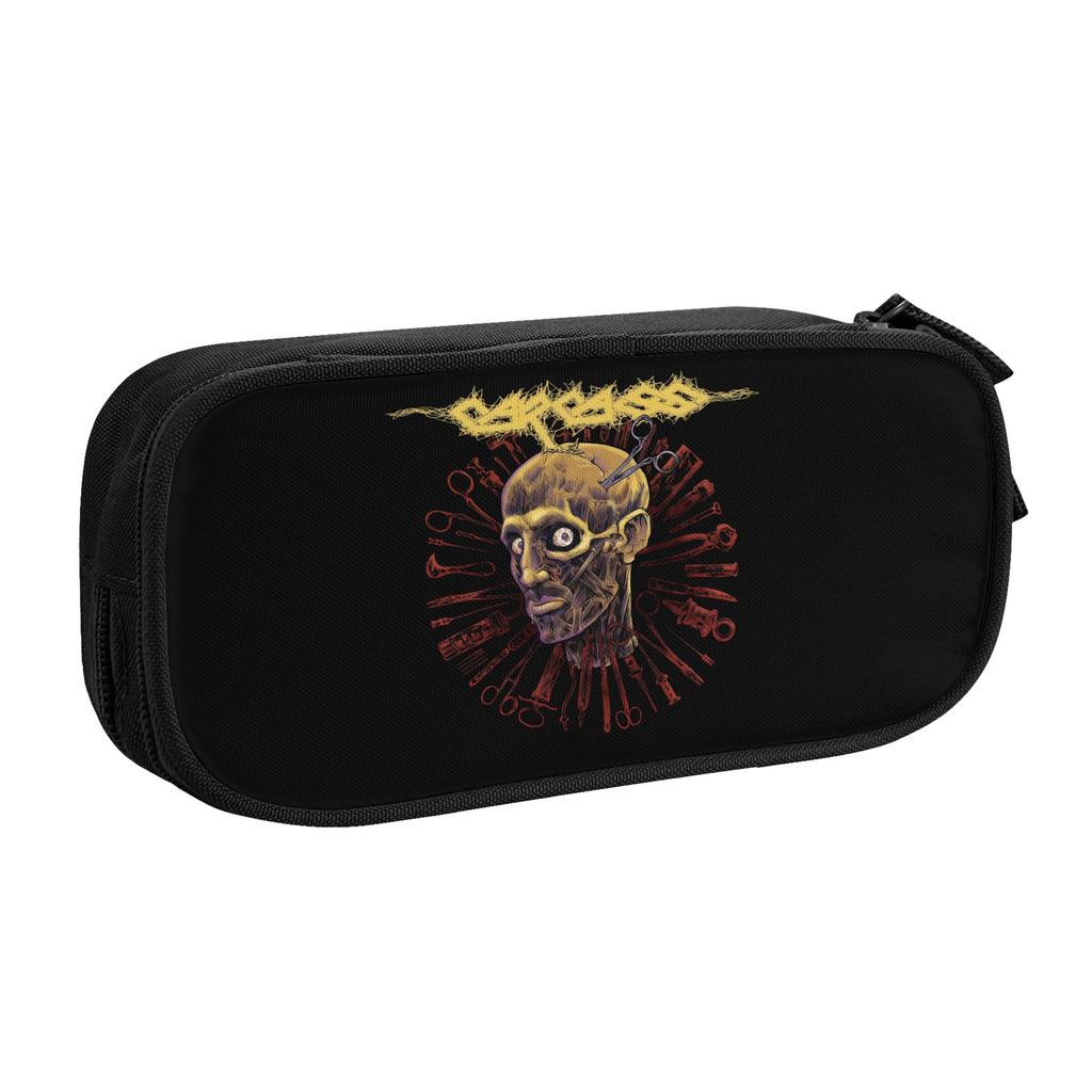 Cute Carcass English Metal Band Pencil Case for Boy Girl Large Storage Pencil Pouch School Accessories