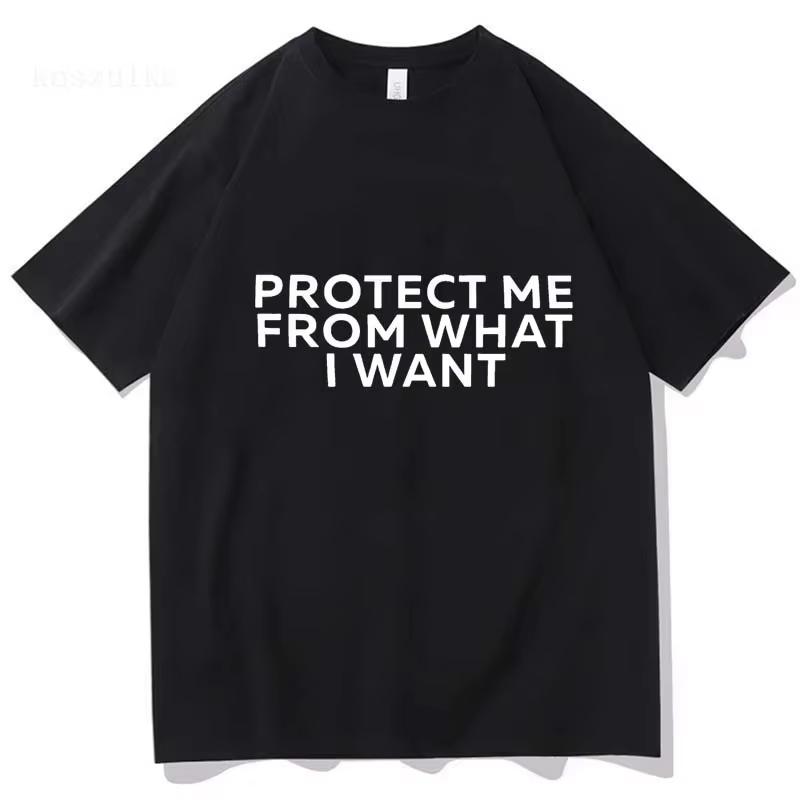 

Rosalia Berghain Letters Tshirts Rosalía Protect Me From What I Want Tee Cotton Print Women Unisex Tshirt Summer Top Y2K Fashion S