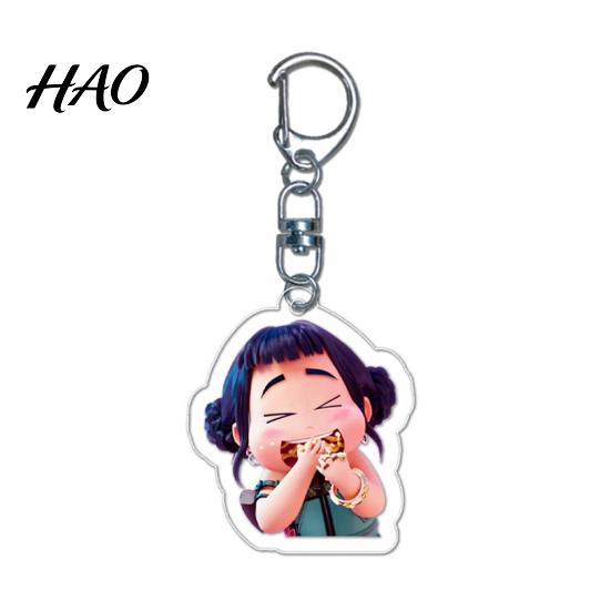 Long-lasting Anime Keychain Witch Hunter Acrylic Pendant Holder Ornamental Cat Vivid Character Expression Bag Accessory Collectible