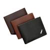 Men's Leather Short Wallet Thin Wallet Foldable Minimalist Soft Leather Wallet Purses Mens Wallet