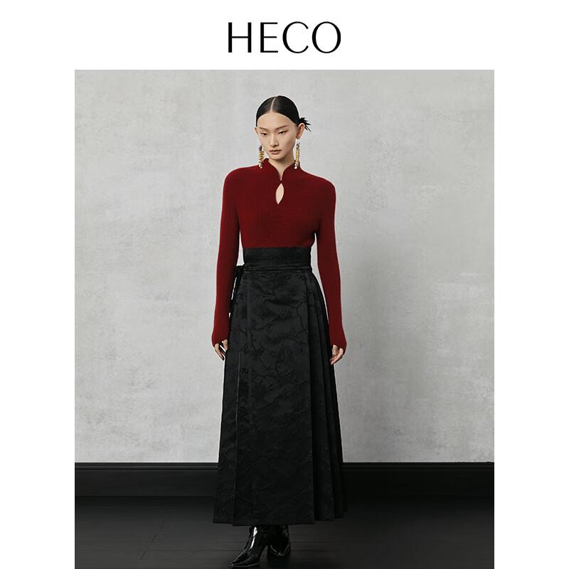 HECO 'Cage Lamp' New Chinese Style Hollow Knit Wool Blend Sweater