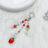 Handmade Keychain Strawberry/Peach Charm Key Chain Colorful Beaded Keyring Charm