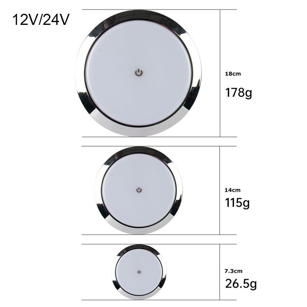12V/24V LED Touch Lamp RV Ultra-thin Round Dome Light Ceiling Lamp Reading Light for Caravan Boat Yacht Camping Car