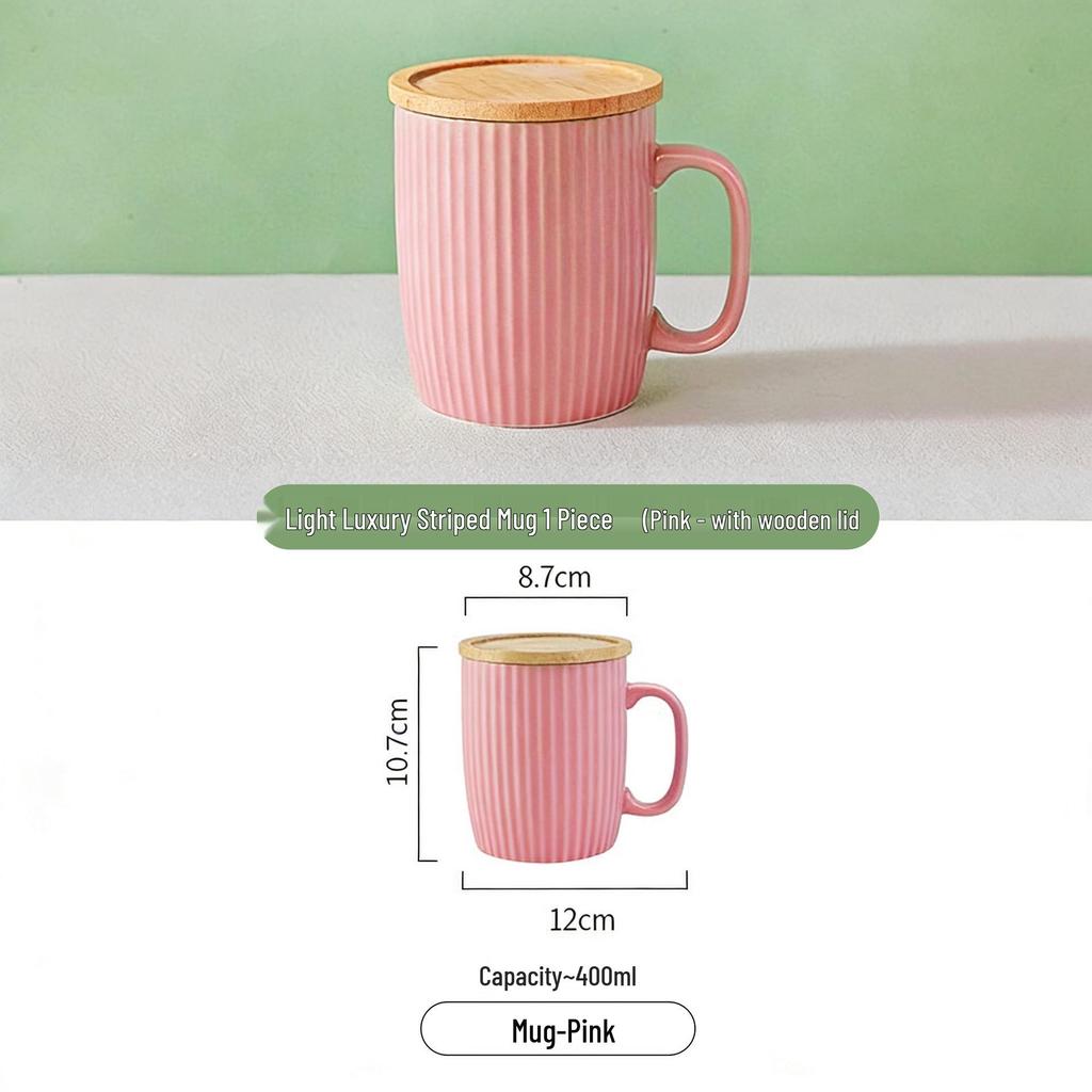 Nordic Ceramic Mug with Lid - Large Capacity Creative Tea Cup