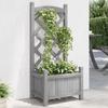 VidaXL Planter with Trellis Grey Solid Fir Wood 365483