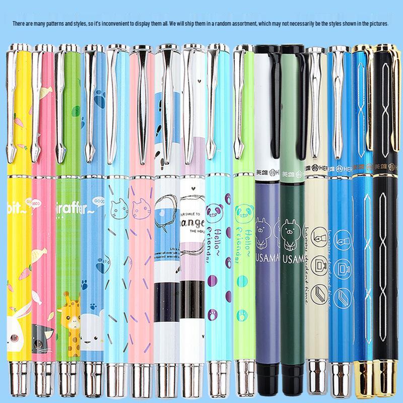 Hero Pen Little Lazy Cat - Extra Fine 0.38 Ink Pen for Primary School Calligraphy Practice, Beginner Friendly, Ideal for Third Grade Students. Extra fine nib