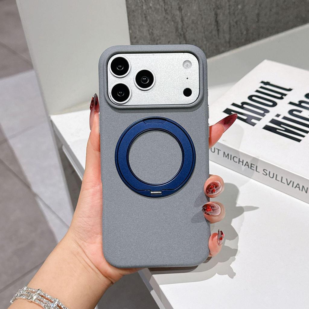 iPhone 17 Pro Max Sandstone Magnetic Alloy Bracket Case