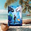 1pc Toothless2 Beach Towel, Comfortable and Thick, and Swimming/Bath/Picnic/Camping Towel, Suitable for Seaside Beaches