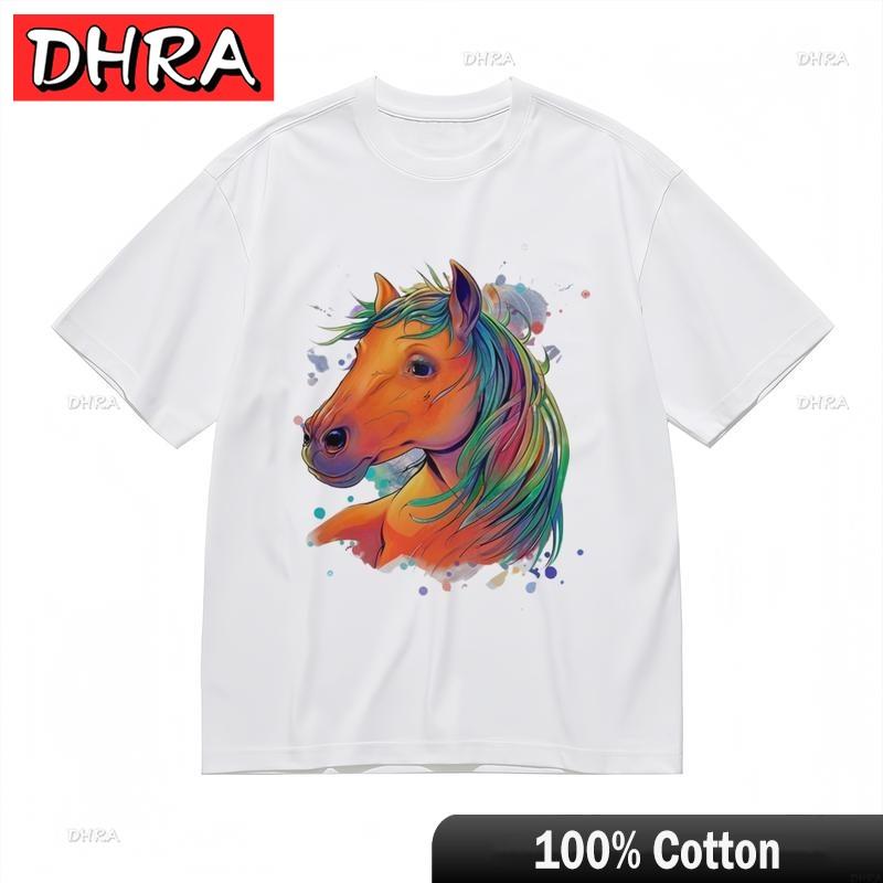 

Womens Fashion Breathable Comfy Classic TShirt Artistic Horse Graphic Tee Streetwear Clothing Tops for Summer Style TShirt S