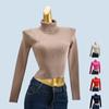 Turtleneck Short Long Sleeve Slim Fit Knit Sweater Pullover Top Bottoming Shirt Stretch Comfortable Women Clothes Spring, Autumn and Winter