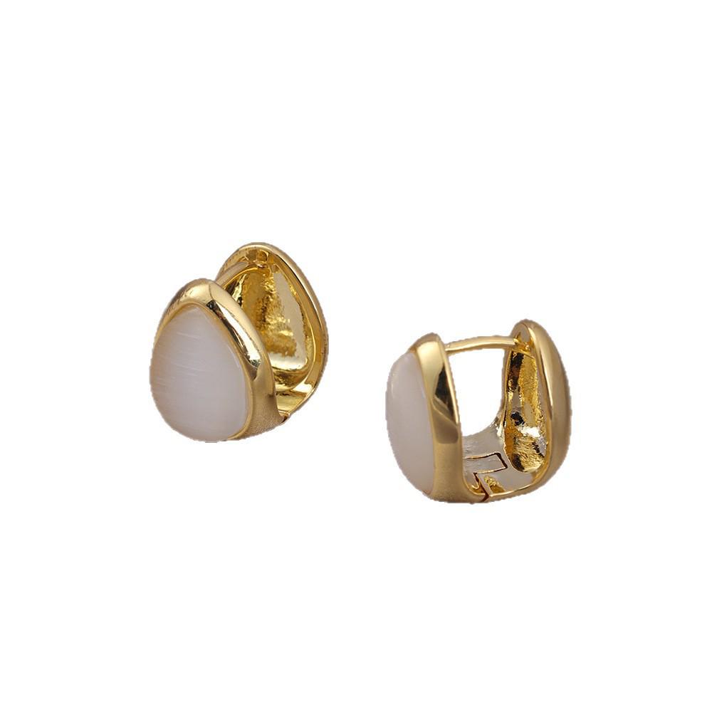 Teardrop Cat's Eye Double-Sided Earrings & Ear Cuffs - Geometric Simple Modern European & American Luxury Stylish Design