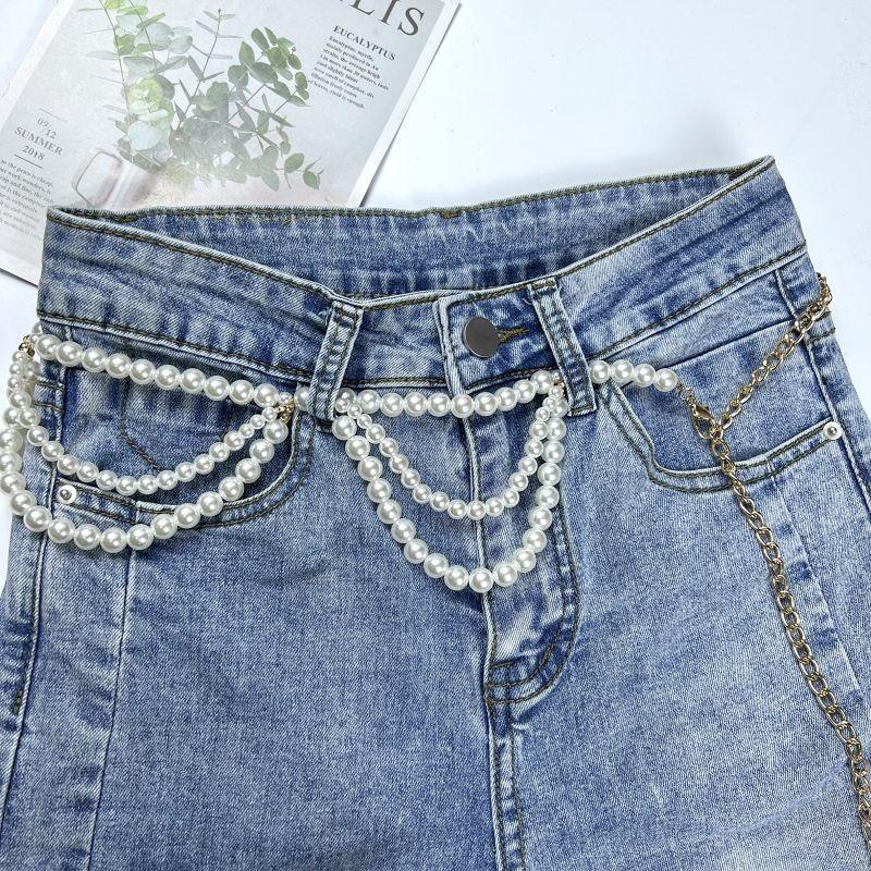 Waist Chain - Women's Fashion Minimalist Multi-layer Pearl Thin Belt
