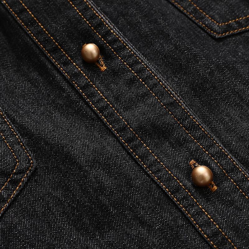 Retro Polo Denim Long Sleeve Shirt