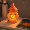 Castle Shape Halloween Light Pumpkin Lantern, Handheld Glowing Jack O Lantern Party Table Centerpiece for Kids, Spooky Decoration Prop, Night