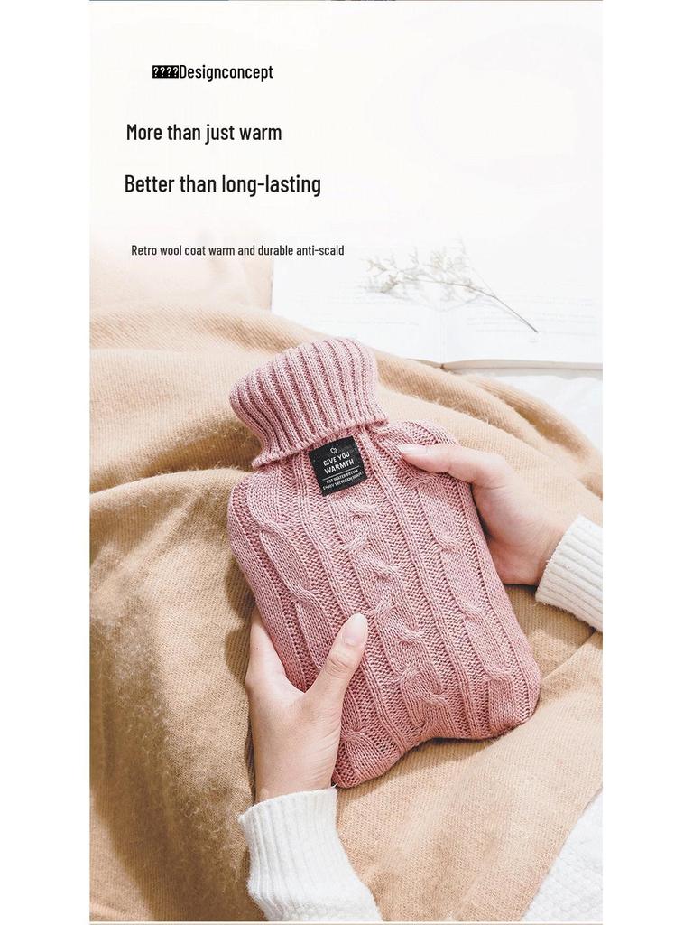 Plush Hot Water Bottle - Warm Belly & Hand Warmer for Women, Students, Large & Small Sizes, Cute Design