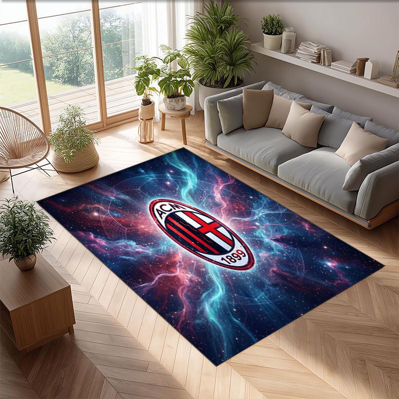 AC Milan Printed Flannel Area Rug Non Slip Soft Polyester Floor Carpet Indoor Decor Mat for Bedroom Living Room Sofa Game Room Home Decoration