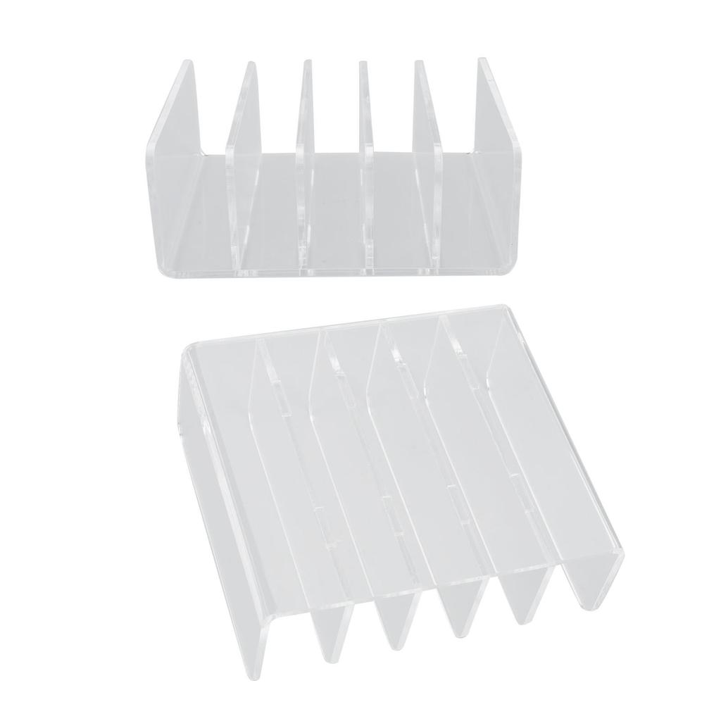 Desktop File Organizer Clear Acrylic 5 Compartments Office Document Sorter Multifunction Letter