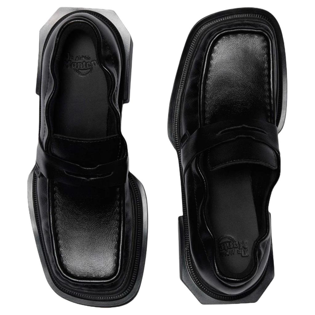 Dr. Martens Maybole Leather Comfortable Square-Toe Loafers 4.4cm Unisex Loafers Black 42063001