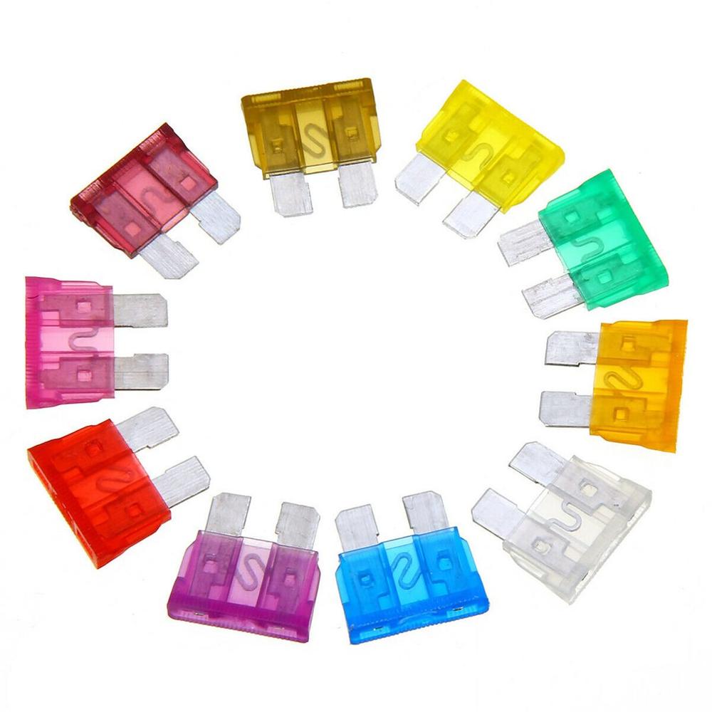 100 Τεμ. Ασφάλειες Αυτοκινήτου Στάνταρ 2A 3A 5A 7.5A 10A 15A 20A 25A 30A 35A Amp Τύπου Λάμας Σετ Ασφαλειών Φορτηγού Με Κλιπ Και Κουτί Για Ταξινόμηση