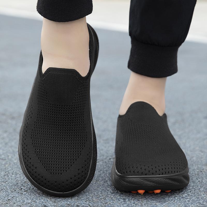TUINANLE Unisex Wide Toe Couple Sneakers Breathable Lightweight Black Mesh Comfortable All Day Casual Walking Shoes for Daily Outdoor