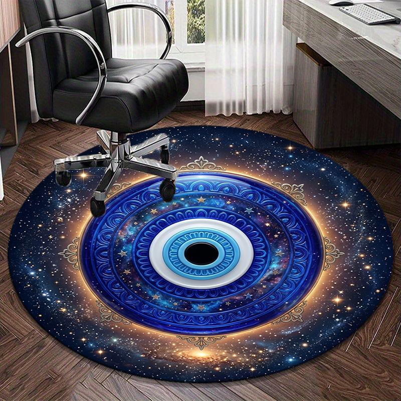 Evil Eye Stained Glass Design round carpet Chair cushion Round Entryway Rug, Soft Round Rugs for Living Room, Bedroom, Circle Carpet decor gifts