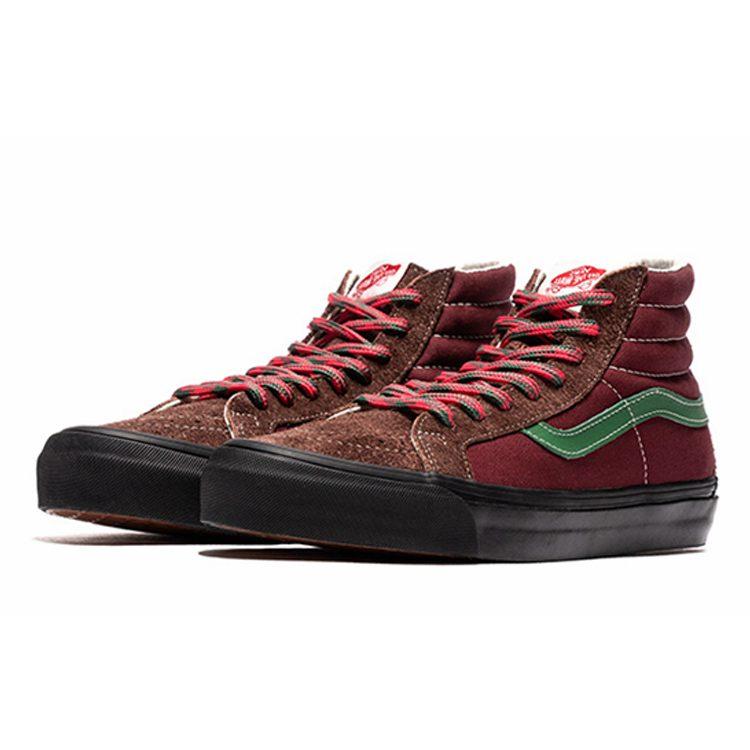 Vans SK8 Hi Vault Retro Skateboard-Schuhe Unisex Weinrot Rot VN0A4BVBTIX