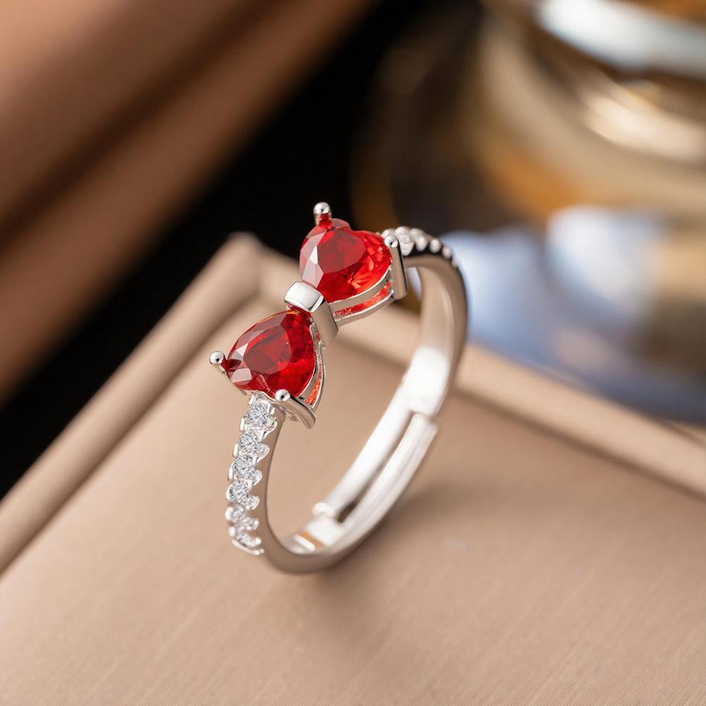 Micro-Inlaid Zircon Fashion Open Ring - Adjustable Luxury Index Finger Jewelry for Women