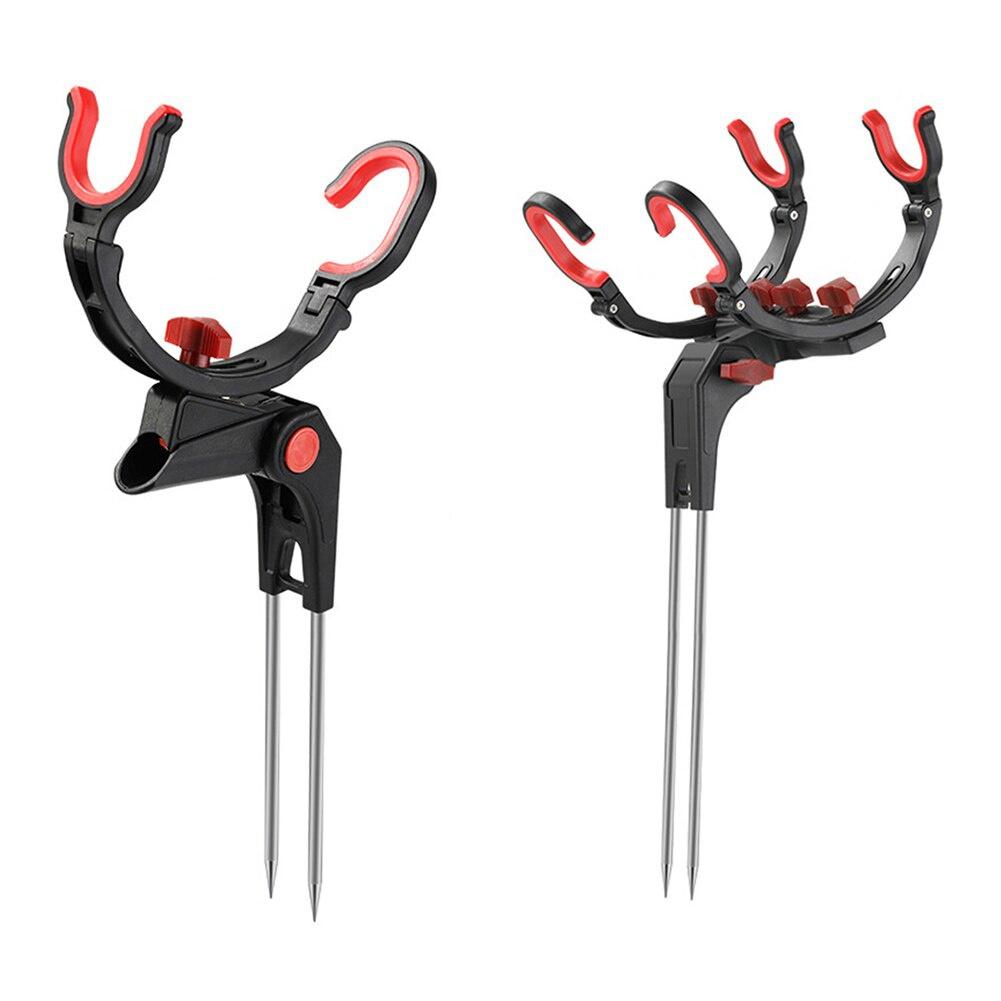 Fishing Rod Racks 360 Degree Adjustable Single/Double Turret Fishing Pole Holder Universal Fishing Rods Fix Pole Stand