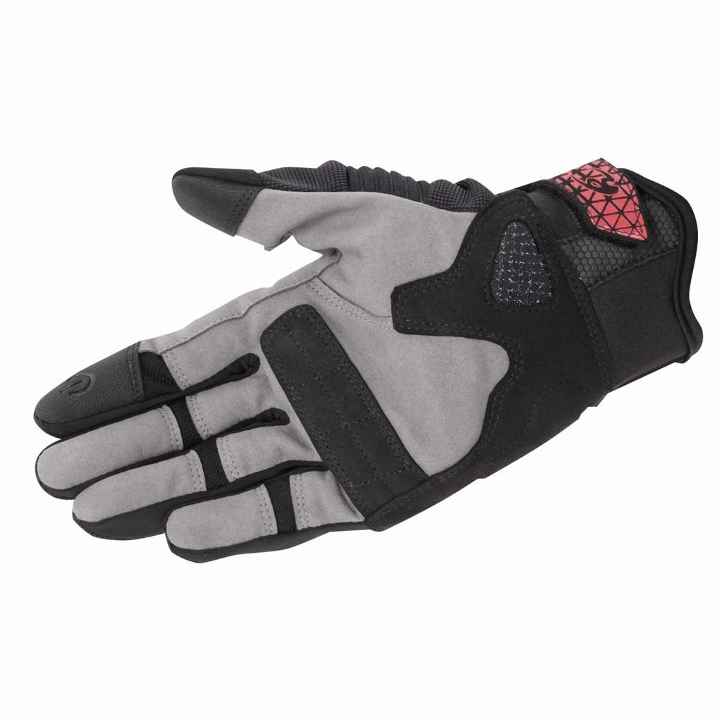 KOMINE Motorcycle Protective Mesh Gloves Brave Mesh Suitable for and Autumn Gloves, - Black/Delta Red, M, GK-183 1049, Material, Spring, Summer,