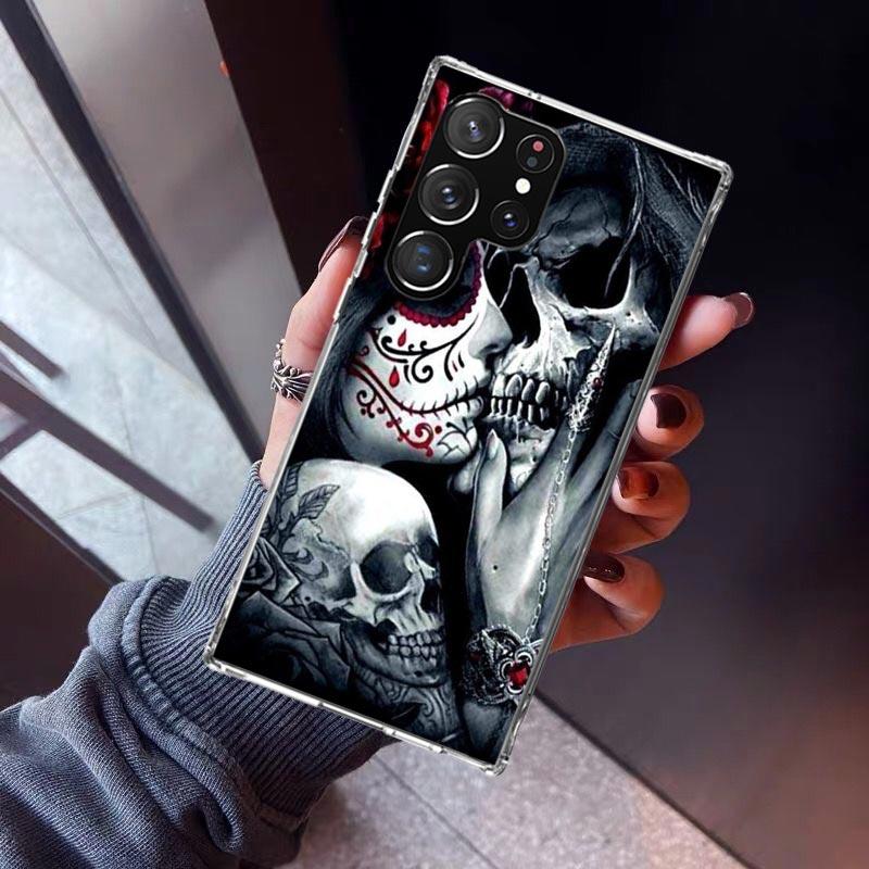 Catrina Beautiful Rose Girl Skull Phone Case For Samsung Galaxy S23 S24 S25 Edge S26 Ultra S22 + S21 Plus S20 FE Cover Silicone