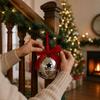 Electroplated Bell Ornament Velvet Holiday Hanging Ornament Hanging Christmas Decor Shiny Velvet Bow Ornament For Stair Covered
