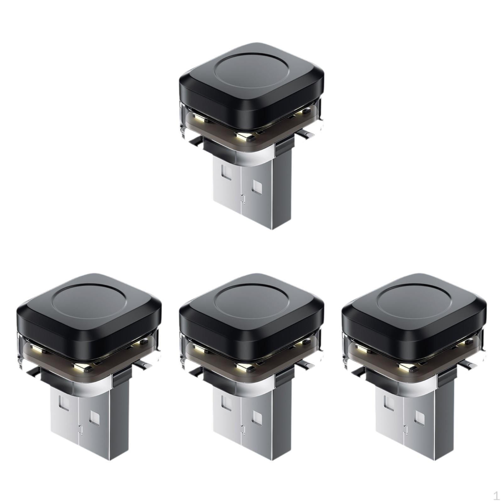 4x Автомобильный USB светодиодный атмосферный свет Мини Ночной Профессиональный Вставляемый Заменитель Окружающий