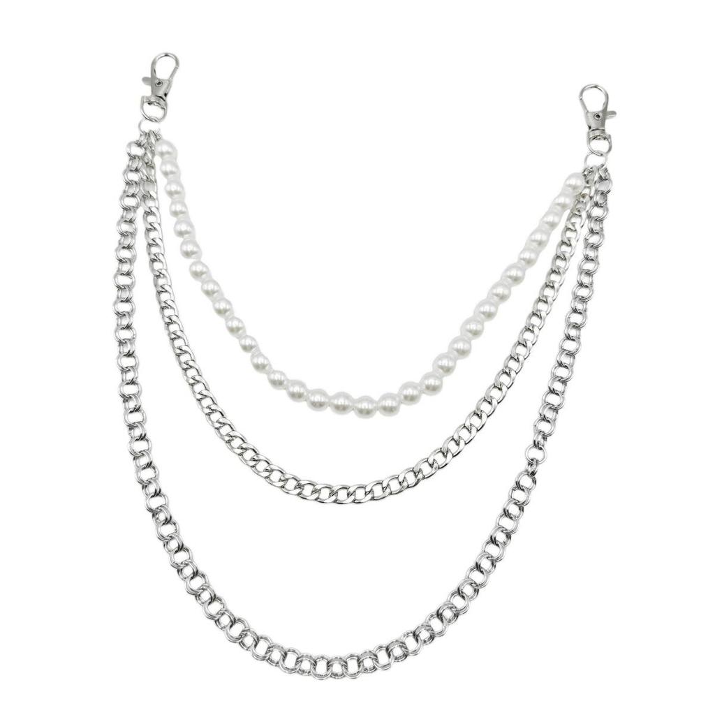 European & American Retro Faux Pearl Waist Chain – Fashionable Multi-layer Jewelry for Women