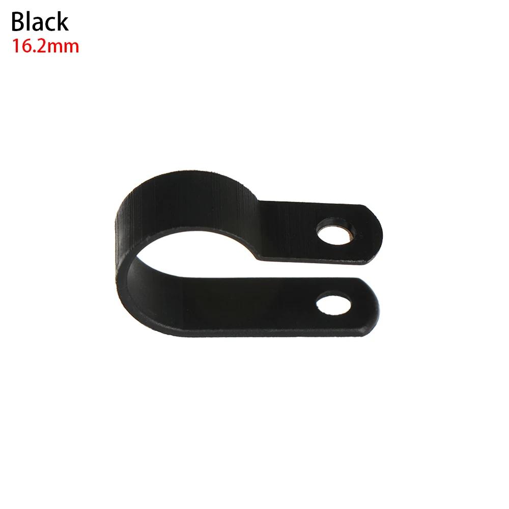 100PCS R-Type Nylon Cable Clamp Plastic P Clips Black Nylon Fasteners Cable Mounting Fix Hardware Electrical Fittings