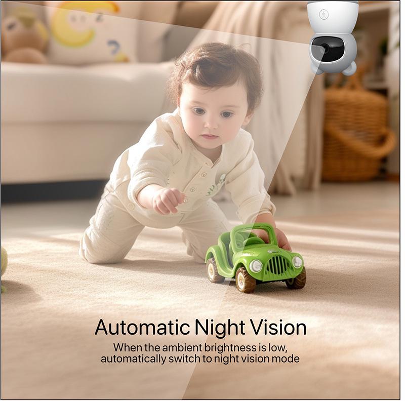 HD 5-Inch Wireless Baby Monitor with WiFi, Two-Way Talk, Night Vision, and Tuya Remote Monitoring