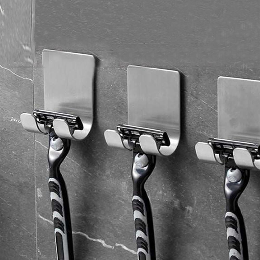 Xiaomi 1pc Stainless Steel Razor Hook Wall Adhesive Shaving Shaver Shelf Storage Holder for Bathroom Kitchen Organizer450000