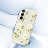 For Samsung Galaxy A36 5G Case White Flowers Green Leaves Pattern Printing Straight Edge TPU Phone Back Cover