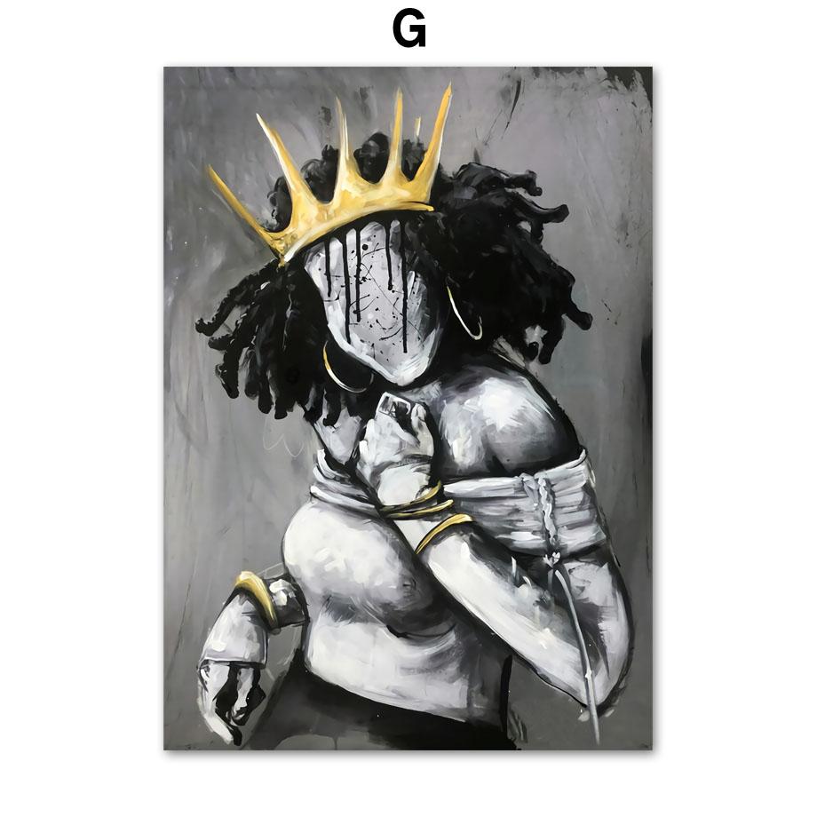 Afrika Engel Königin Schwarz Mädchen Junge Nordic Poster Und Drucke Wand Kunst Leinwand Malerei Wand Bilder Für Wohnzimmer Club decor