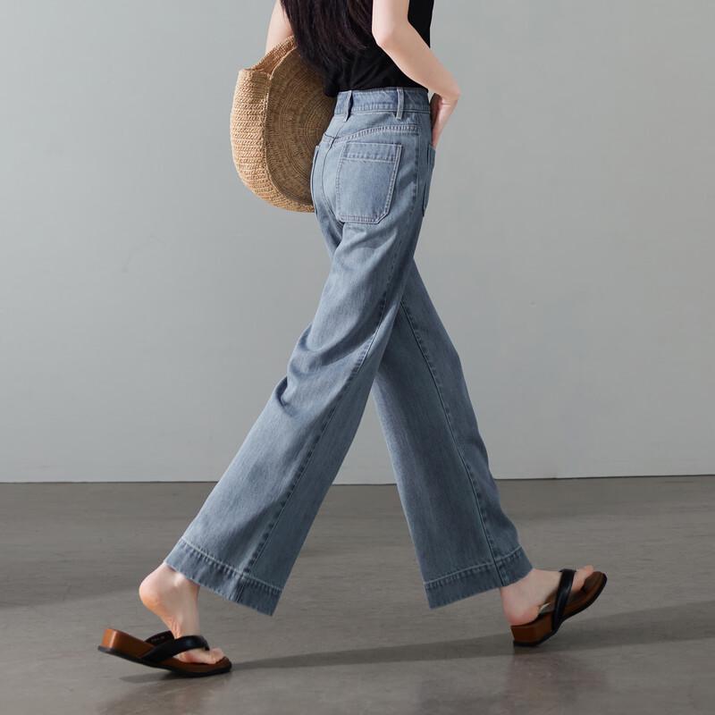 SOFSIL Women s High-Waist Wide-Leg Cropped Denim Jeans 28/L