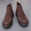 Fashion Men's Chelsea Boots Anti Slip Snow Boots Faux Suede Slip-On Round Toe Platform Warm Short Boots Size 38-47