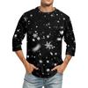 Men'S Round Neck Three-Quarters Sleeve Top Casual Fashion T-Shirt