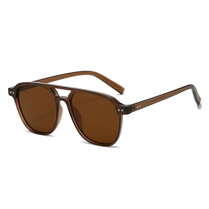  Retro Rivets Double Bridges Men Sunglasses Fashion Women Luxury Shades UV400 Green Sun Glasses