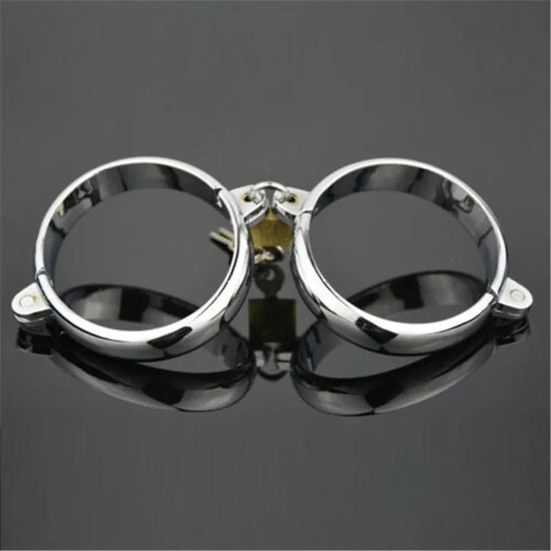 Stainless Steel Leg Irons Bondage Anklet Slave Ankle Cuffs Shackle Fetter Chain for Sex Restraint Adult Sex Game Toys for Couple