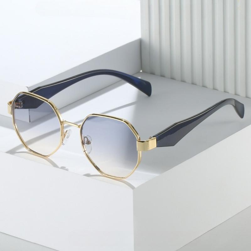 Polygonal Metal Frame Sunglasses Premium Sense Of Street Shooting Anti-Ultraviolet Sunglasses Fashion Versatile Sunglasses